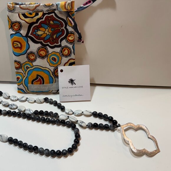 🖤 Noonday Collection Beaded Pendant Necklace – Moroccan Style – NEW with Pouch - Picture 1 of 6